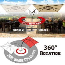 Load image into Gallery viewer, STRONG CAMEL 10'x6.5' Outdoor Hanging Offset Patio Umbrella Banana Umbrella LED Lighting