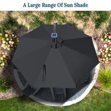 Load image into Gallery viewer, STRONG CAMEL 9 FT Solar Powered LED Cantilever Umbrella Offset Hanging Patio Umbrella w/Crank