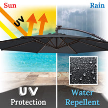 Load image into Gallery viewer, STRONG CAMEL 9 FT Solar Powered LED Cantilever Umbrella Offset Hanging Patio Umbrella w/Crank