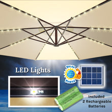Load image into Gallery viewer, STRONG CAMEL 10ft LED Cantilever Offset Patio Umbrella Outdoor Solar Lighted Hanging Umbrella