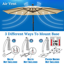 Load image into Gallery viewer, STRONG CAMEL 10ft LED Cantilever Offset Patio Umbrella Outdoor Solar Lighted Hanging Umbrella