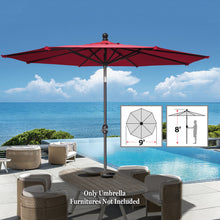 Load image into Gallery viewer, STRONG CAMEL Outdoor Battery Powered 80LED 9ft Patio Umbrella Tilt Sunshade