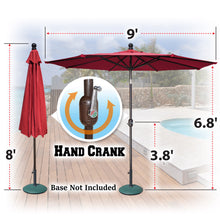 Load image into Gallery viewer, STRONG CAMEL Outdoor Battery Powered 80LED 9ft Patio Umbrella Tilt Sunshade