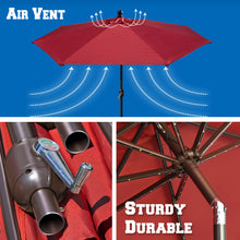 Load image into Gallery viewer, STRONG CAMEL Outdoor Battery Powered 80LED 9ft Patio Umbrella Tilt Sunshade