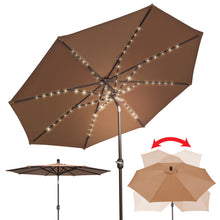 Load image into Gallery viewer, STRONG CAMEL Outdoor Battery Powered 80LED 9ft Patio Umbrella Tilt Sunshade