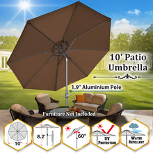 Load image into Gallery viewer, STRONG CAMEL 10' Patio Umbrella with Tilt and Crank Garden Market Table Parasol Sunshade Outdoor