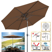 Load image into Gallery viewer, STRONG CAMEL 9' Patio 8 Ribs Outdoor Garden Market Parasol Sunshade Umbrella with Tilt and Crank
