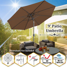 Load image into Gallery viewer, STRONG CAMEL 9' Patio 8 Ribs Outdoor Garden Market Parasol Sunshade Umbrella with Tilt and Crank