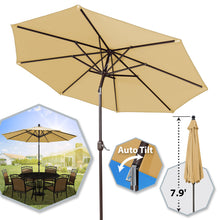Load image into Gallery viewer, STRONG CAMEL 9ft 8 Ribs Deluxe Auto Patio Polyester Umbrella Cover with Tilt Crank Sunshade Outdoor