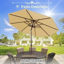 Load image into Gallery viewer, STRONG CAMEL 9ft 8 Ribs Deluxe Auto Patio Polyester Umbrella Cover with Tilt Crank Sunshade Outdoor