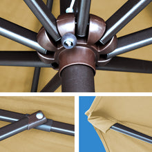 Load image into Gallery viewer, STRONG CAMEL 9ft 8 Ribs Deluxe Auto Patio Polyester Umbrella Cover with Tilt Crank Sunshade Outdoor