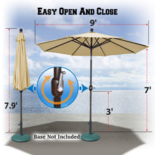 Load image into Gallery viewer, STRONG CAMEL 9ft 8 Ribs Deluxe Auto Patio Polyester Umbrella Cover with Tilt Crank Sunshade Outdoor