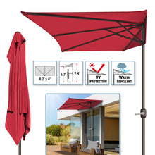 Load image into Gallery viewer, STRONG CAMEL 8’Half Rectangular Outdoor Patio Umbrella,Umbrella Base not included