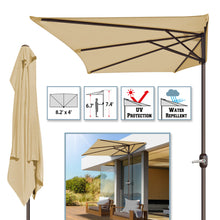Load image into Gallery viewer, STRONG CAMEL 8’Half Rectangular Outdoor Patio Umbrella,Umbrella Base not included