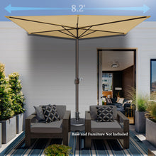 Load image into Gallery viewer, STRONG CAMEL 8’Half Rectangular Outdoor Patio Umbrella,Umbrella Base not included
