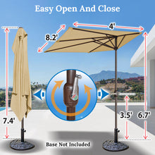 Load image into Gallery viewer, STRONG CAMEL 8’Half Rectangular Outdoor Patio Umbrella,Umbrella Base not included