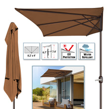 Load image into Gallery viewer, STRONG CAMEL 8’Half Rectangular Outdoor Patio Umbrella,Umbrella Base not included