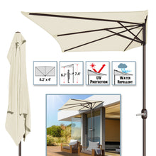 Load image into Gallery viewer, STRONG CAMEL 8’Half Rectangular Outdoor Patio Umbrella,Umbrella Base not included