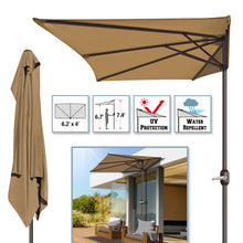 Load image into Gallery viewer, STRONG CAMEL 8’Half Rectangular Outdoor Patio Umbrella,Umbrella Base not included