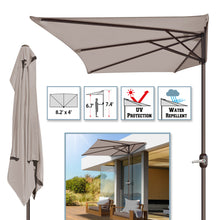 Load image into Gallery viewer, STRONG CAMEL 8’Half Rectangular Outdoor Patio Umbrella,Umbrella Base not included