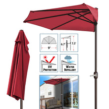 Load image into Gallery viewer, STRONG CAMEL Wall Balcony Window 9' Patio Half Umbrella Sunshade Outdoor