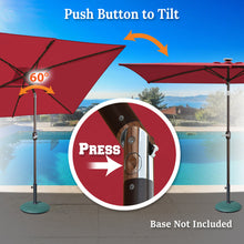 Load image into Gallery viewer, STRONG CAMEL 10x6.5ft LED Patio Umbrella Solar Power Rectangle Lighted Umbrella, w/Tilt and Crank