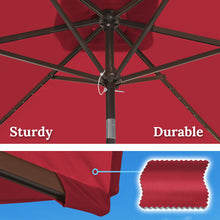 Load image into Gallery viewer, STRONG CAMEL 10x6.5ft LED Patio Umbrella Solar Power Rectangle Lighted Umbrella, w/Tilt and Crank