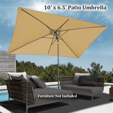 Load image into Gallery viewer, STRONG CAMEL 10'x6.5' 6 Ribs Patio Umbrella with Tilt and Crank Outdoor Garden Sunshade