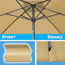 Load image into Gallery viewer, STRONG CAMEL 10'x6.5' 6 Ribs Patio Umbrella with Tilt and Crank Outdoor Garden Sunshade