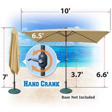 Load image into Gallery viewer, STRONG CAMEL 10'x6.5' 6 Ribs Patio Umbrella with Tilt and Crank Outdoor Garden Sunshade