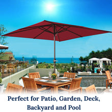 Load image into Gallery viewer, STRONG CAMEL Outdoor Sunshade 8'x8' Square Patio Umbrella  with Crank