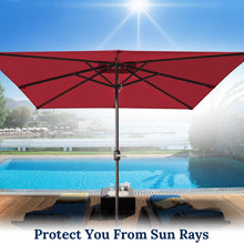 Load image into Gallery viewer, STRONG CAMEL Outdoor Sunshade 8'x8' Square Patio Umbrella  with Crank