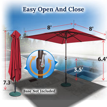 Load image into Gallery viewer, STRONG CAMEL Outdoor Sunshade 8'x8' Square Patio Umbrella  with Crank