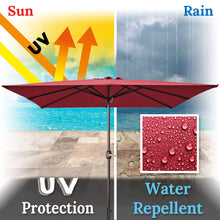 Load image into Gallery viewer, STRONG CAMEL Outdoor Sunshade 8'x8' Square Patio Umbrella  with Crank