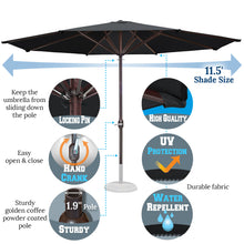 Load image into Gallery viewer, STRONG CAMEL 11.5'  8 Ribs Round Patio Sunshade Market Umbrella Outdoor with Crank Parasol Garden