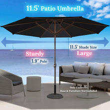 Load image into Gallery viewer, STRONG CAMEL 11.5&#39;  8 Ribs Round Patio Sunshade Market Umbrella Outdoor with Crank Parasol Garden
