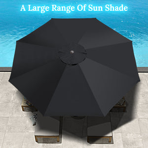 STRONG CAMEL 11.5'  8 Ribs Round Patio Sunshade Market Umbrella Outdoor with Crank Parasol Garden