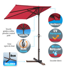 Load image into Gallery viewer, STRONG CAMEL 8.1x3.9ft 5-rib Patio Rectangle Half Wall Umbrella for outdoor