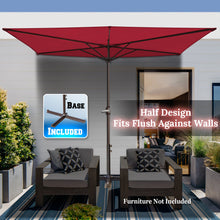 Load image into Gallery viewer, STRONG CAMEL 8.1x3.9ft 5-rib Patio Rectangle Half Wall Umbrella for outdoor