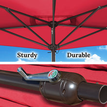 Load image into Gallery viewer, STRONG CAMEL 8.1x3.9ft 5-rib Patio Rectangle Half Wall Umbrella for outdoor