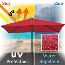 Load image into Gallery viewer, STRONG CAMEL 8.1x3.9ft 5-rib Patio Rectangle Half Wall Umbrella for outdoor