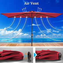 Load image into Gallery viewer, STRONG CAMEL 8.1x3.9ft 5-rib Patio Rectangle Half Wall Umbrella for outdoor