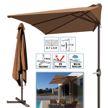 Load image into Gallery viewer, STRONG CAMEL 8.1x3.9ft 5-rib Patio Rectangle Half Wall Umbrella for outdoor