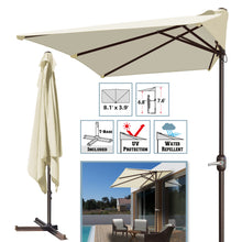 Load image into Gallery viewer, STRONG CAMEL 8.1x3.9ft 5-rib Patio Rectangle Half Wall Umbrella for outdoor