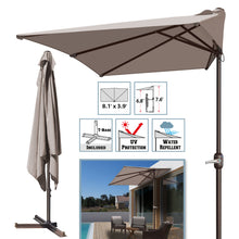 Load image into Gallery viewer, STRONG CAMEL 8.1x3.9ft 5-rib Patio Rectangle Half Wall Umbrella for outdoor
