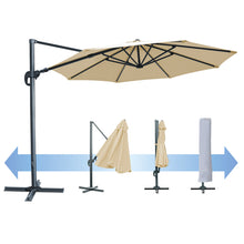 Load image into Gallery viewer, STRONG CAMEL 11.5' Round Heavy Duty Cantilever Offset Umbrella Tilt 360 Rotation Patio Spa