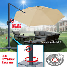 Load image into Gallery viewer, STRONG CAMEL 11.5' Round Heavy Duty Cantilever Offset Umbrella Tilt 360 Rotation Patio Spa