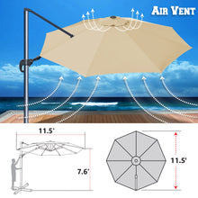 Load image into Gallery viewer, STRONG CAMEL 11.5' Round Heavy Duty Cantilever Offset Umbrella Tilt 360 Rotation Patio Spa