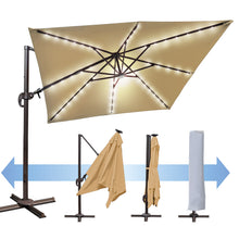 Load image into Gallery viewer, STRONG CAMEL 10x10' Offset Hanging Roma Patio Solar Umbrella Pool Tilt 360 Rotation w Protect