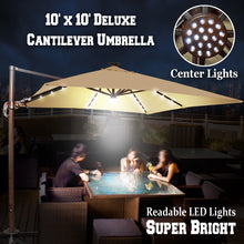 Load image into Gallery viewer, STRONG CAMEL 10x10' Offset Hanging Roma Patio Solar Umbrella Pool Tilt 360 Rotation w Protect